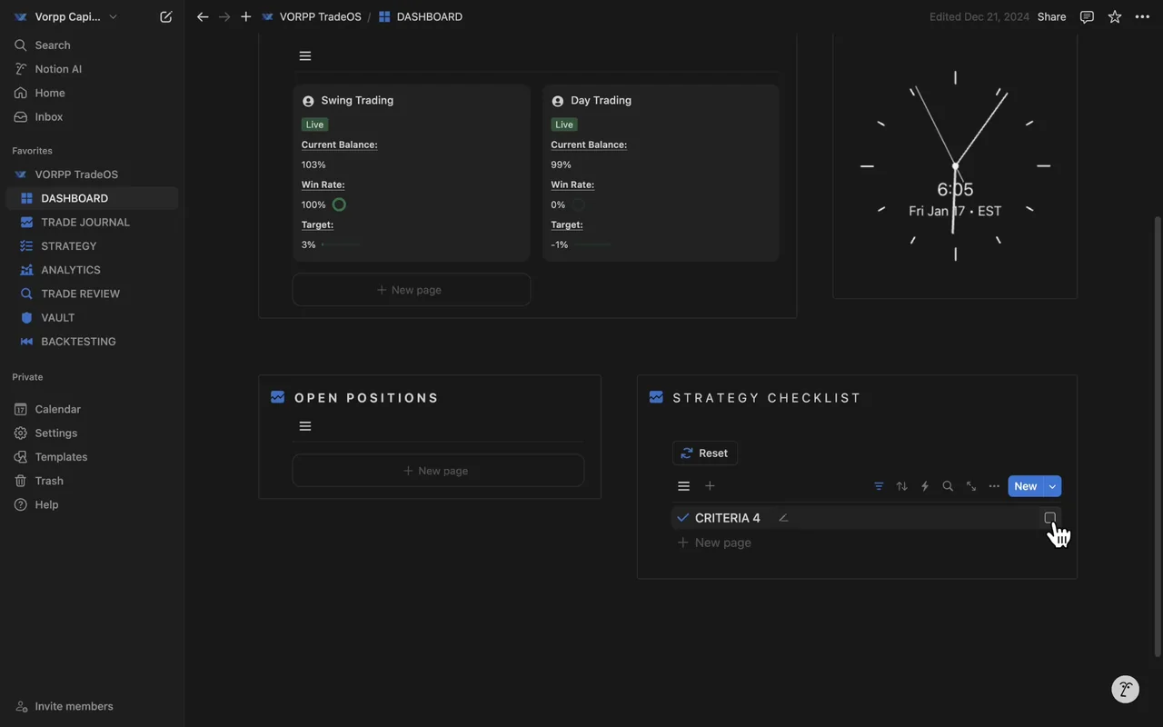 Das TradeOS-Dashboard: offene Positionen, Kontostand, Trefferquote und Ziel für jedes Konto